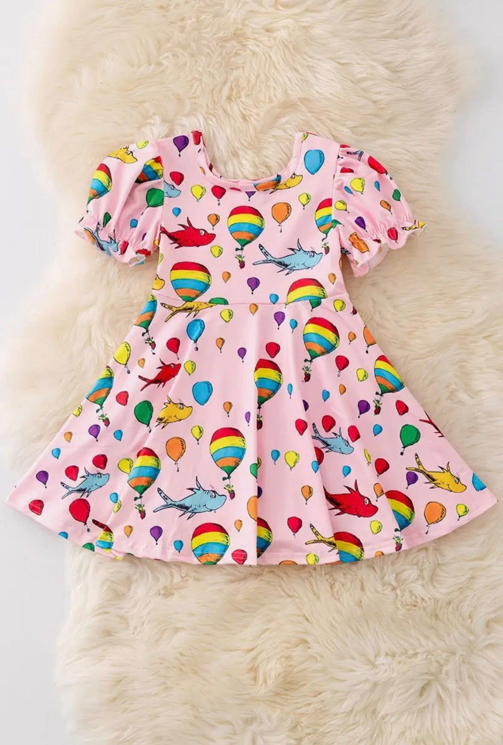 Dr. Seuss Dress with Bubble Sleeves