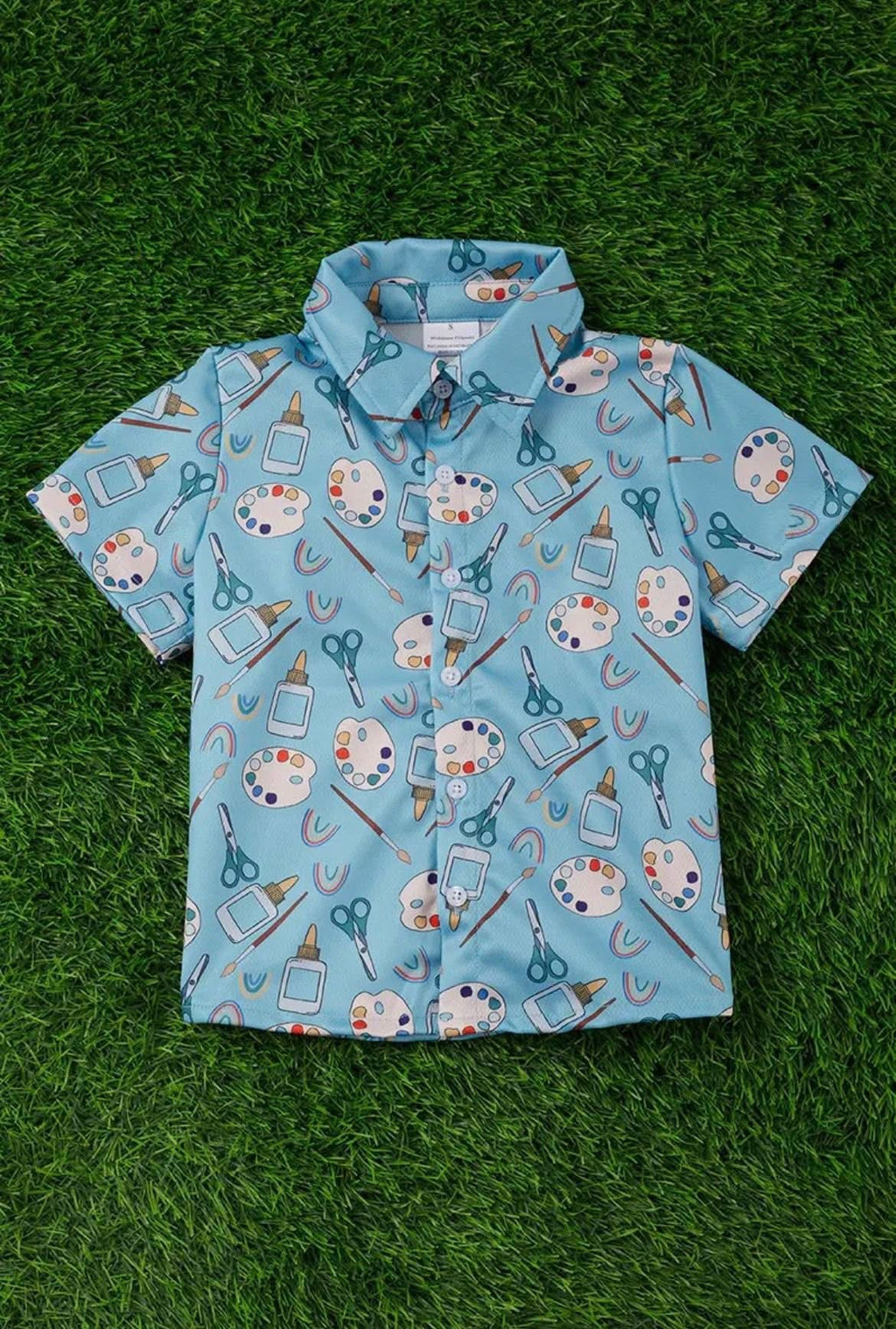 Art Printed Button Up